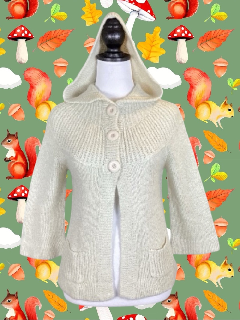 Vintage dELiA*s 90s Classic Retro Cottagecore Coquette Knit Babydoll Cardigan M